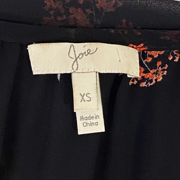 Joie Maurelle Floral Print Silk Blouse Long Sleeve - Picture 11 of 16